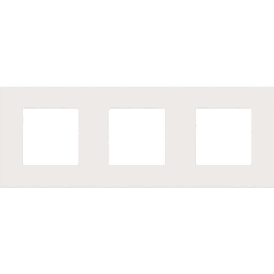 3-Voudige afdekplaat 71mm centerafst. Pure steel white