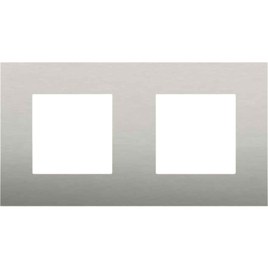 2-voudige afdekplaat hoh 71mm Pure stainless steel