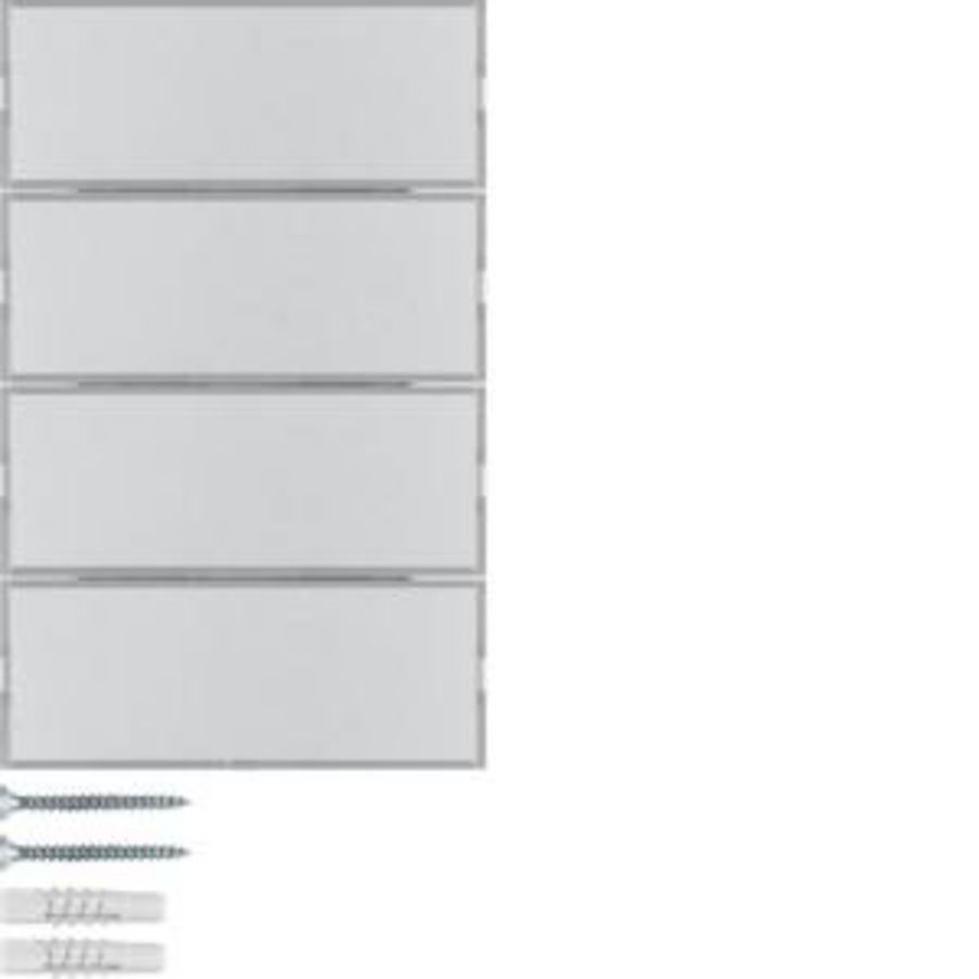 Drukknop opzetmodule 4-v tekstv. berker K aluminium