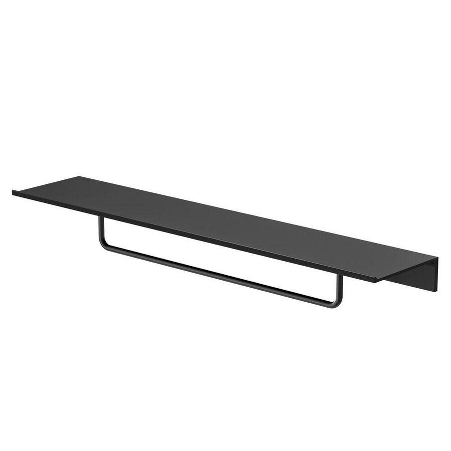 Planchet metaal 600mm met handdoekrek 400mm Black LEEV