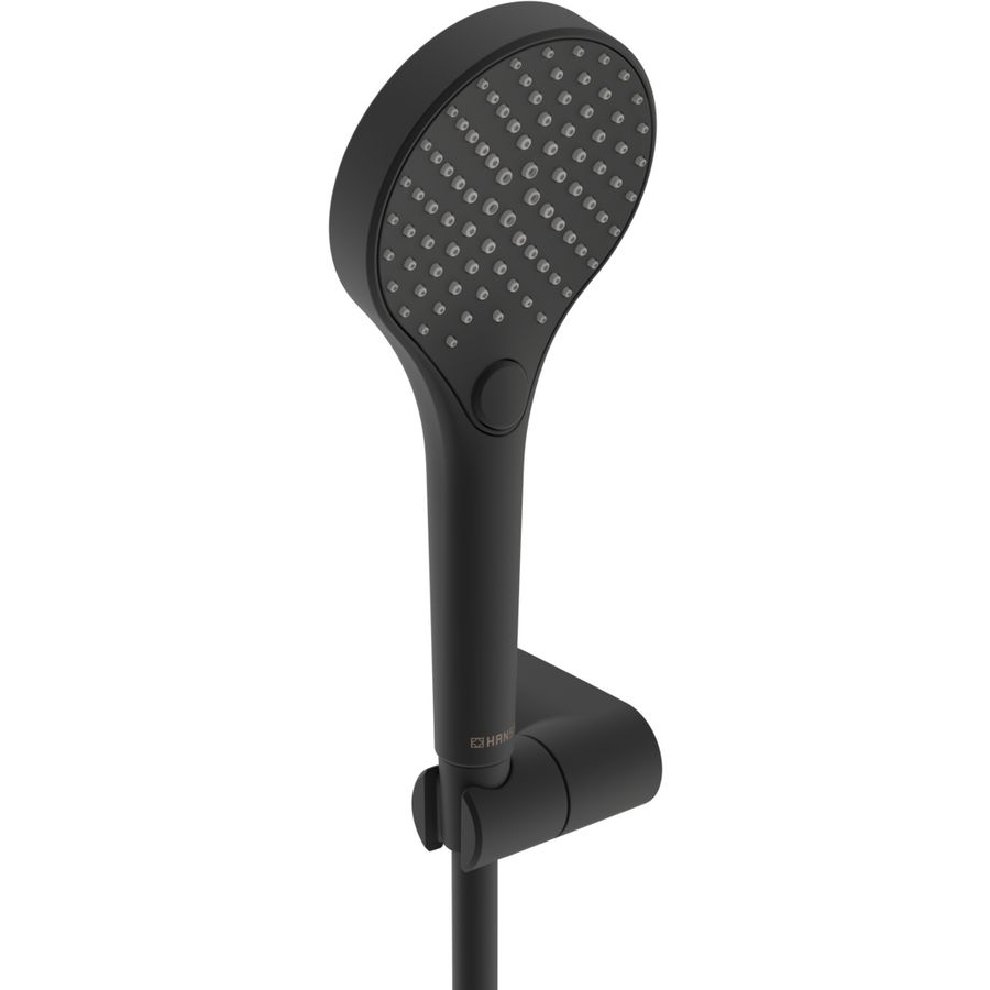 Handdoucheset, Brass/Plastic, Mat zwart slang 1750mm