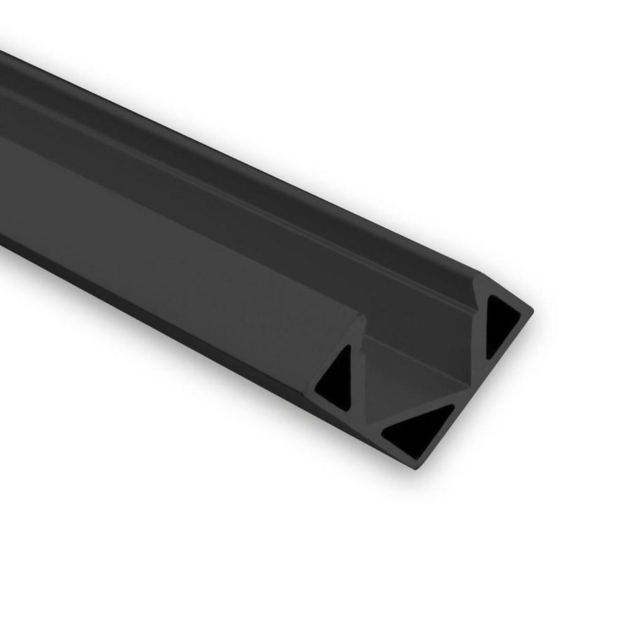 LED profiel PO23 L=2mtr. LED strips max. 11mm zwart RAL9005