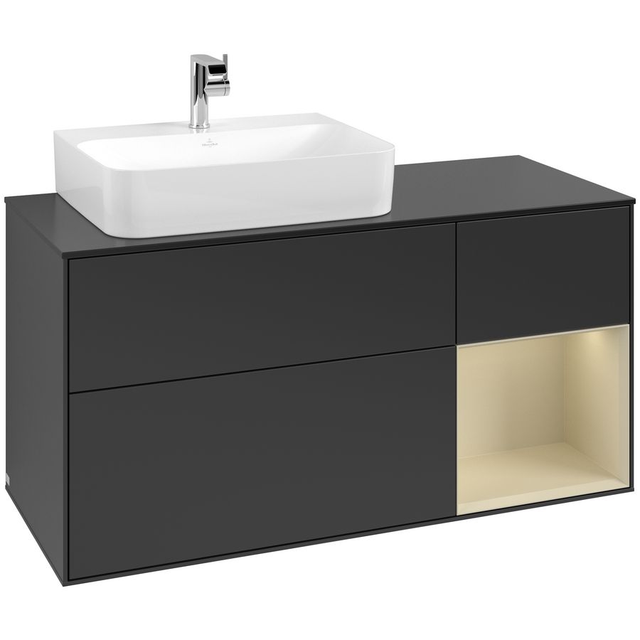 Wastafelonderkast Finion 1200x603x501mm Black Matt Lacquer G152HJPD