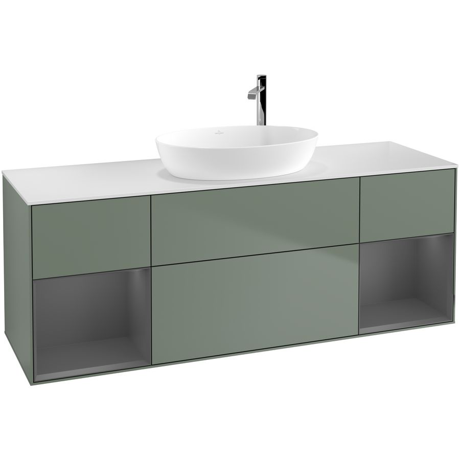 Wastafelonderkast Finion 1600x603x501mm Olive Matt Lacquer G981GKGM