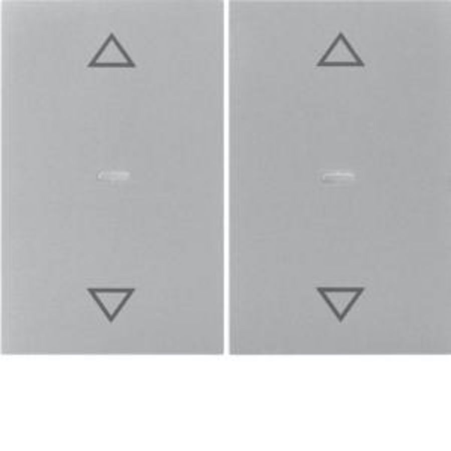 Afdek. drukknopmodule, 2-v, pijlsymb. berker K.5 edelstaal Hager