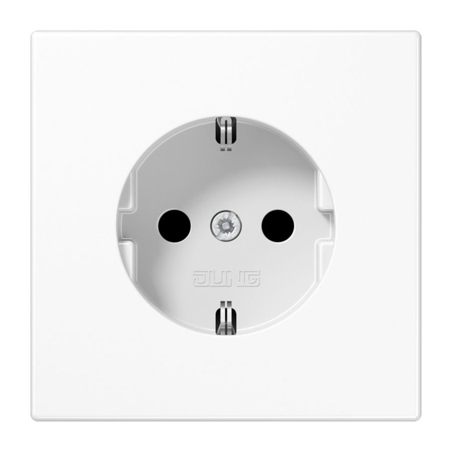 Wandcontactdoos alpin wit met randaarde LS1520 met insteekklemmen