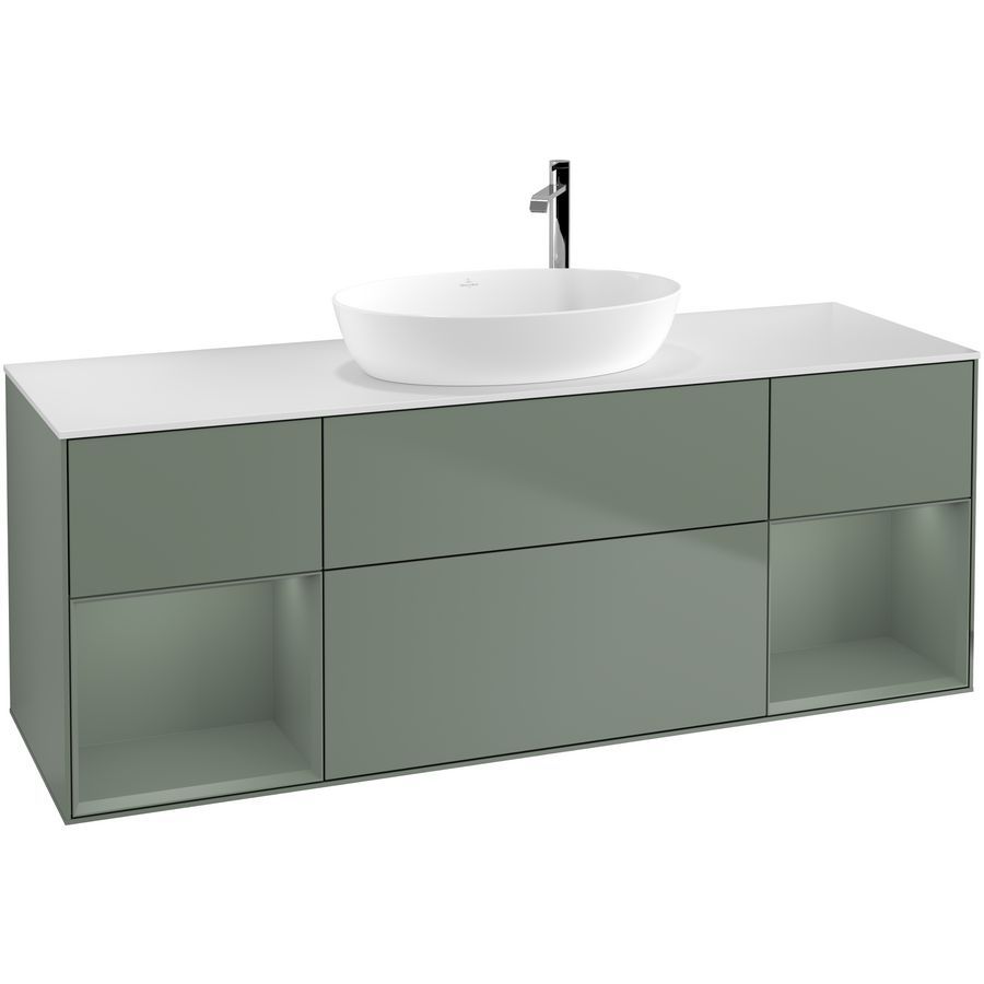 Wastafelonderkast Finion 1600x603x501mm Olive Matt Lacquer G981GMGM