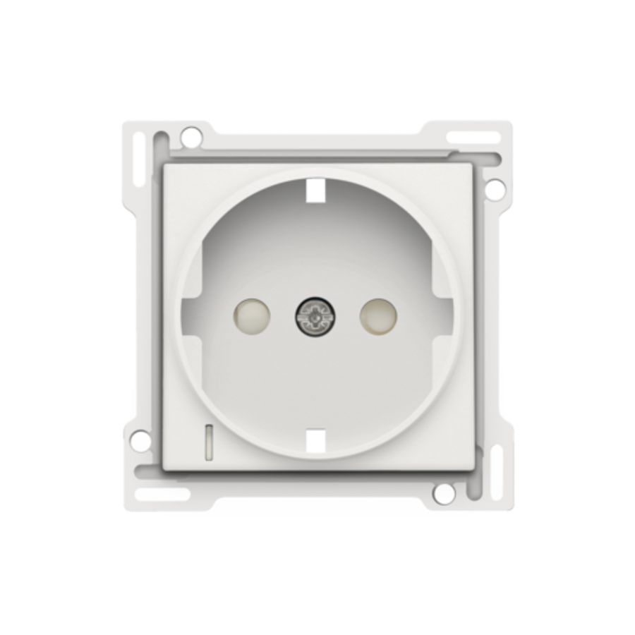 Afwerkingsset stopcontact randaarde besch/spanning white