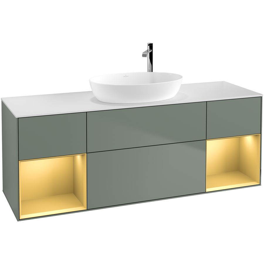 Wastafelonderkast Finion 1600x603x501mm Olive Matt Lacquer G981HFGM