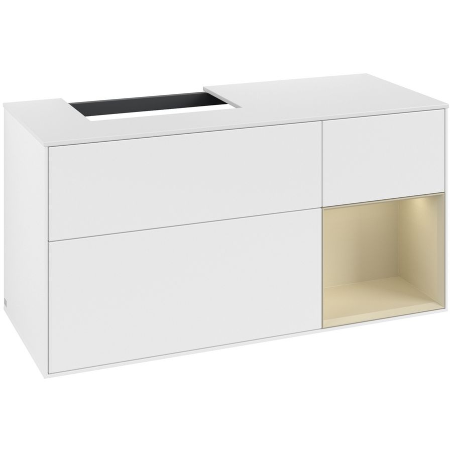 Wastafelonderkast Finion 1200x603x501mm White Matt Lacquer F151HJMT