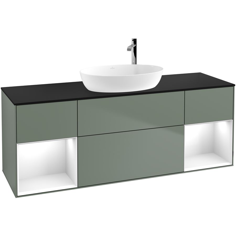Wastafelonderkast Finion 1600x603x501mm Olive Matt Lacquer G982GFGM