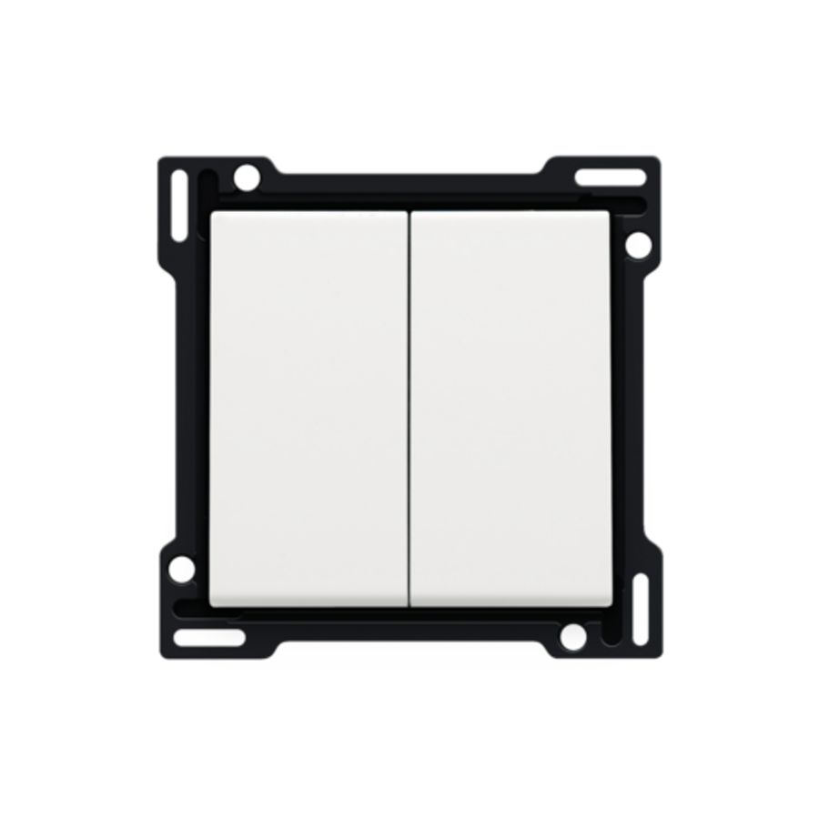 Afwerkingsset serie/wisselschakelaar + drukknop N.O. white c