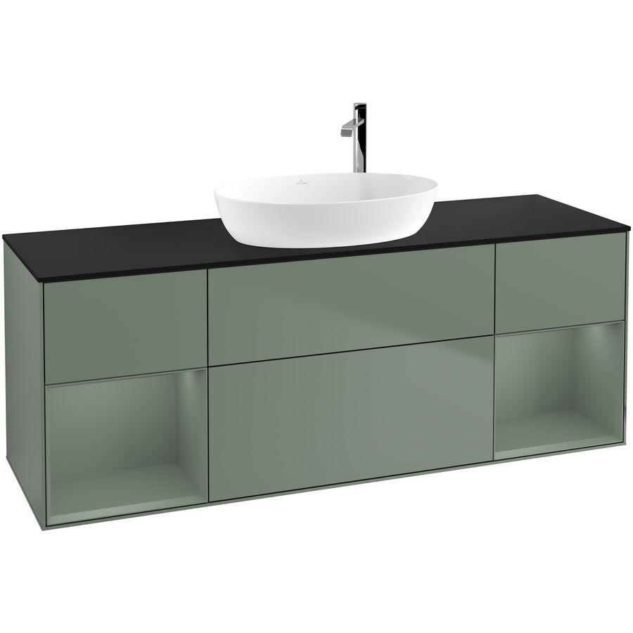 Wastafelonderkast Finion 1600x603x501mm Olive Matt Lacquer G982GMGM