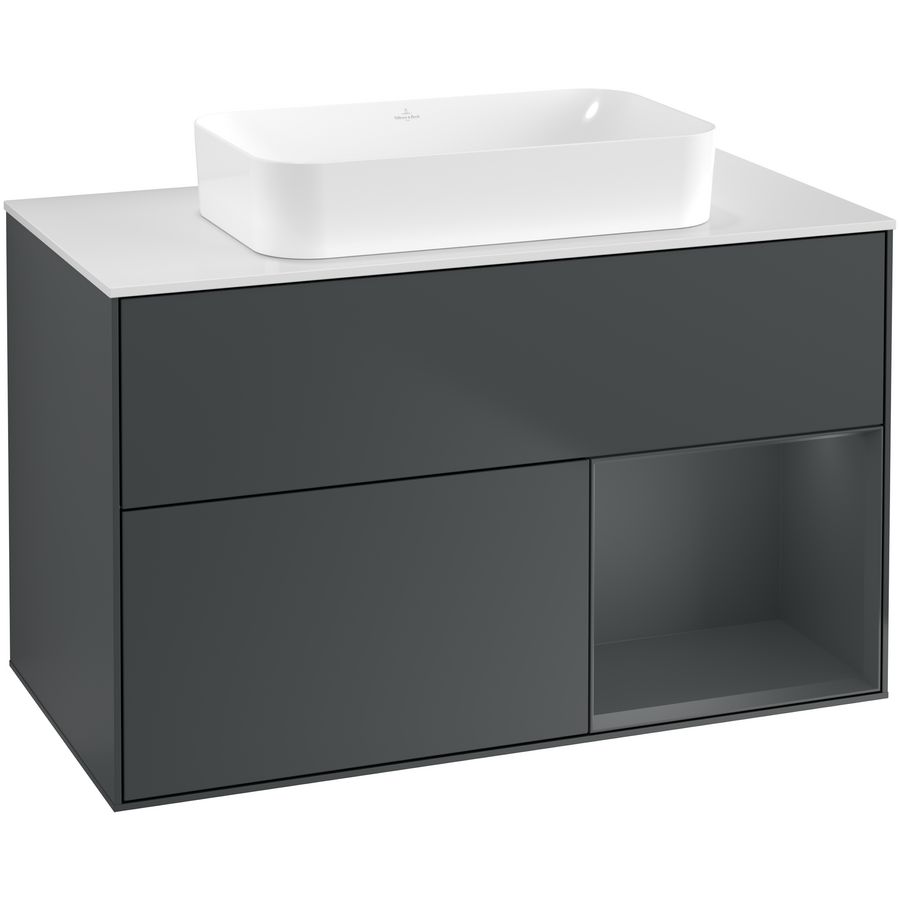 Wastafelonderkast Finion 1000x603x501mm Mid.Blue Matt Lacquer F661HGHG