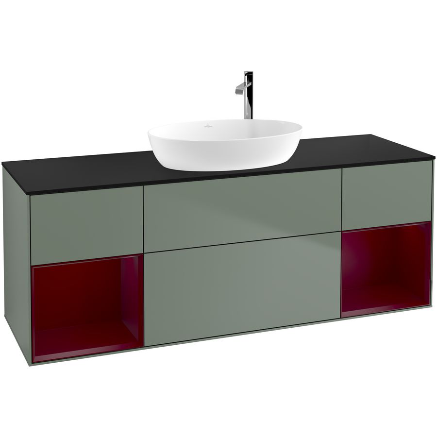 Wastafelonderkast Finion 1600x603x501mm Olive Matt Lacquer G982HBGM