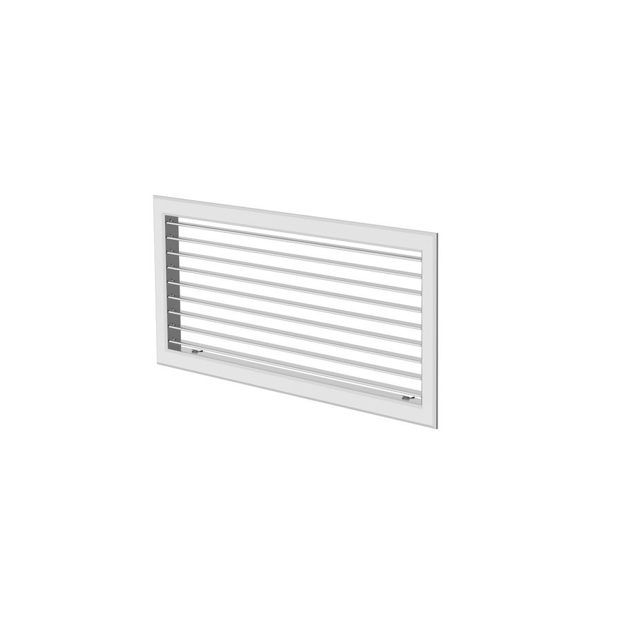 Wandrooster alu. NOVA-A-2-1-400x150-H-SW dubbele schoep wit