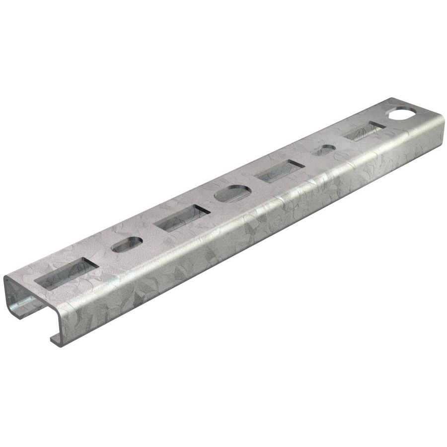 Lengte a 2m. profielrail geperforeerd sleufbreedte 16mm 30x15mm staal