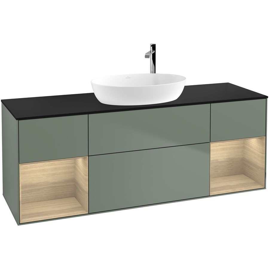 Wastafelonderkast Finion 1600x603x501mm Olive Matt Lacquer G982PCGM