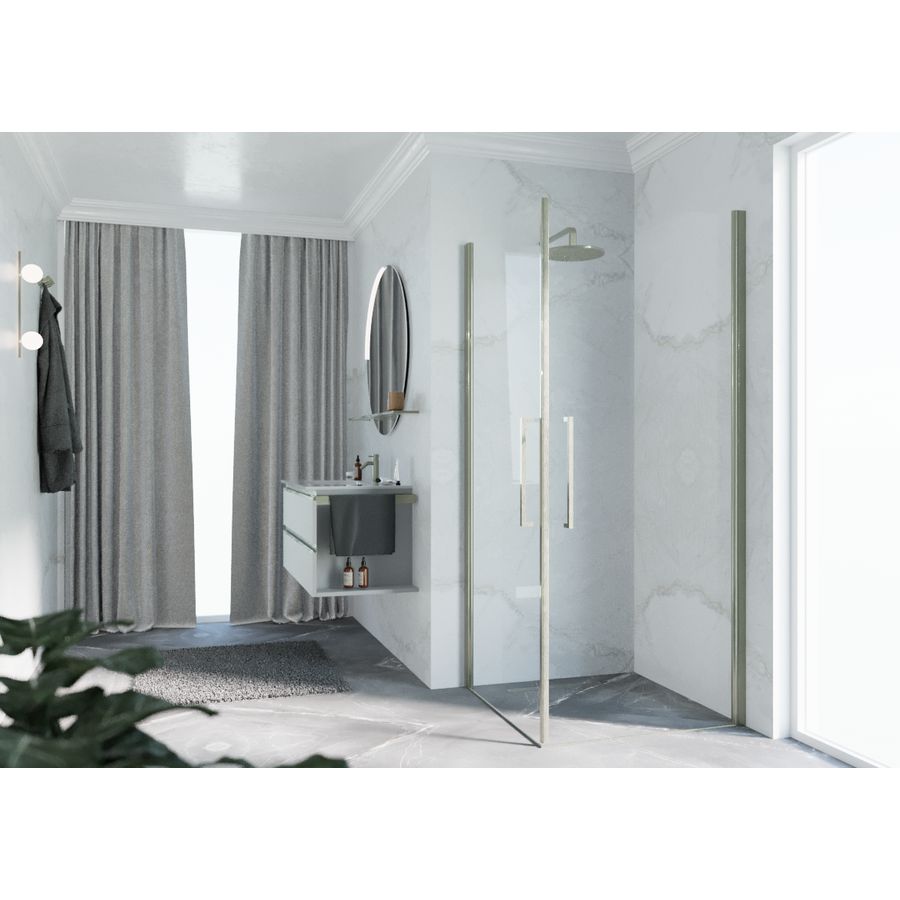 Hoekinstap Young Plus 2G 76 Ver.76-78Cm Helder Glas Rvs-Look