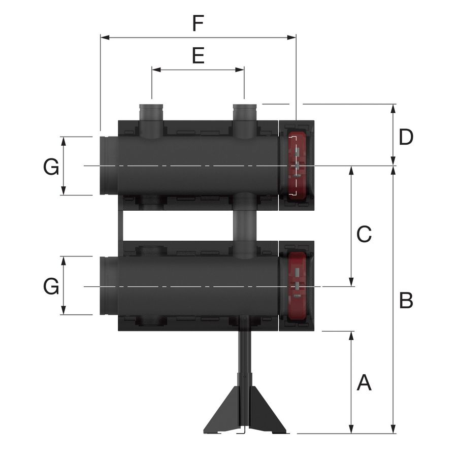 MB Verdeler DN150 AA450 X DN80 AA350