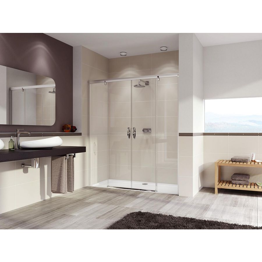 Schuifdeur Aura E 4-H 1760-1800x2000mm chroom -lk/helder AP 2dlg.