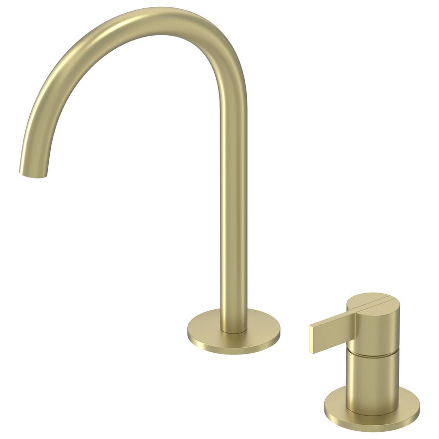 Wastafelmengkraan PACT 2-gats bladmontage uitloop geborsteld mat goud