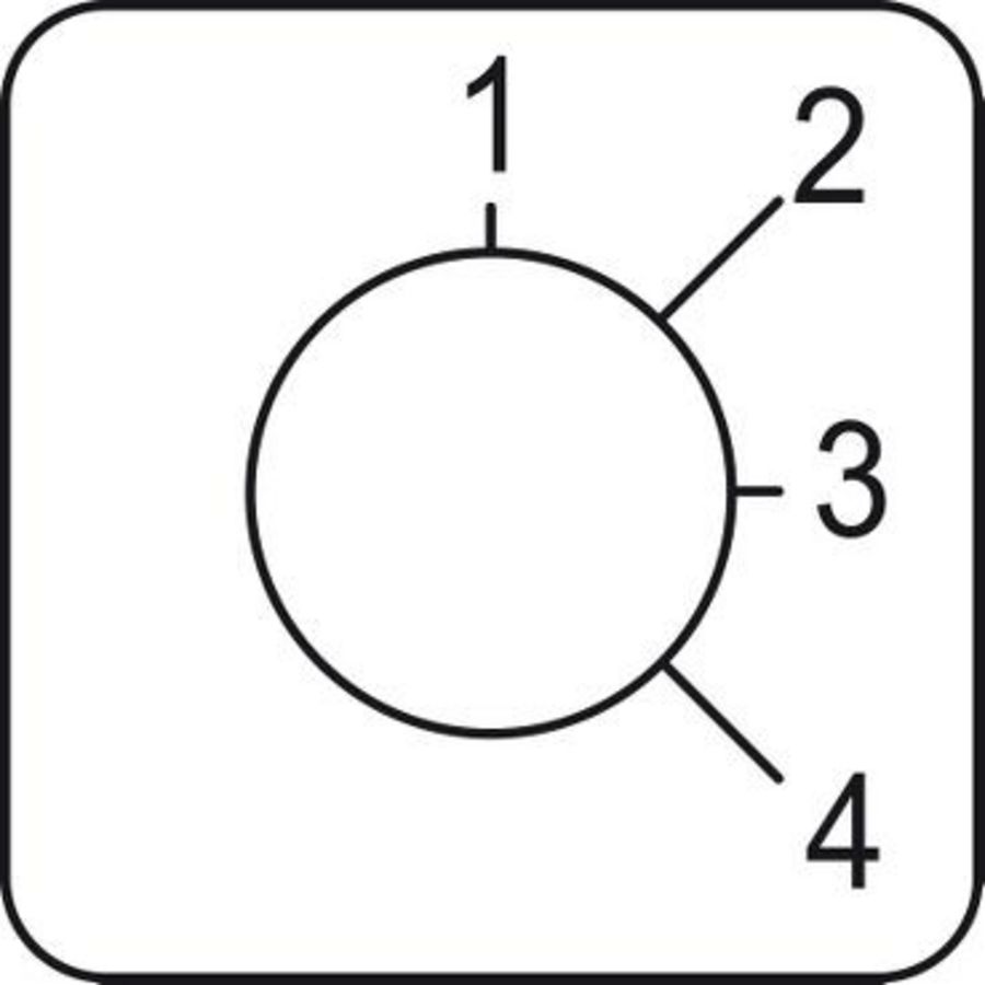 Etiket voor nokkenschakelaar 1 tot 4 45x45mm Harmony K1/K2