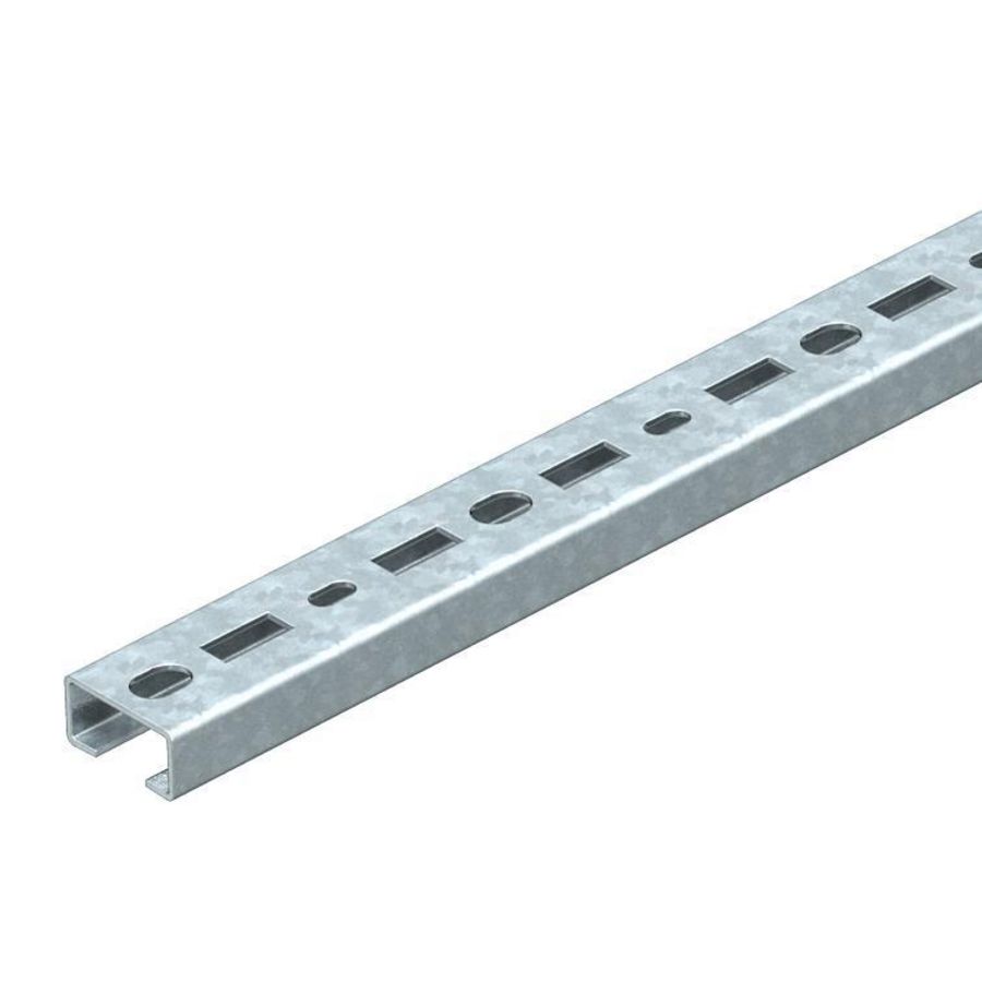 Lengte a 2m. profielrail geperforeerd sleufbreedte 16mm 30x15mm