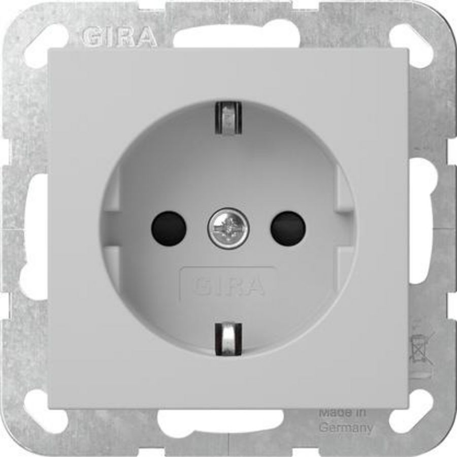 wandcontactdoos met randaarde Safety Plus zonder kl. System 55 grijs m