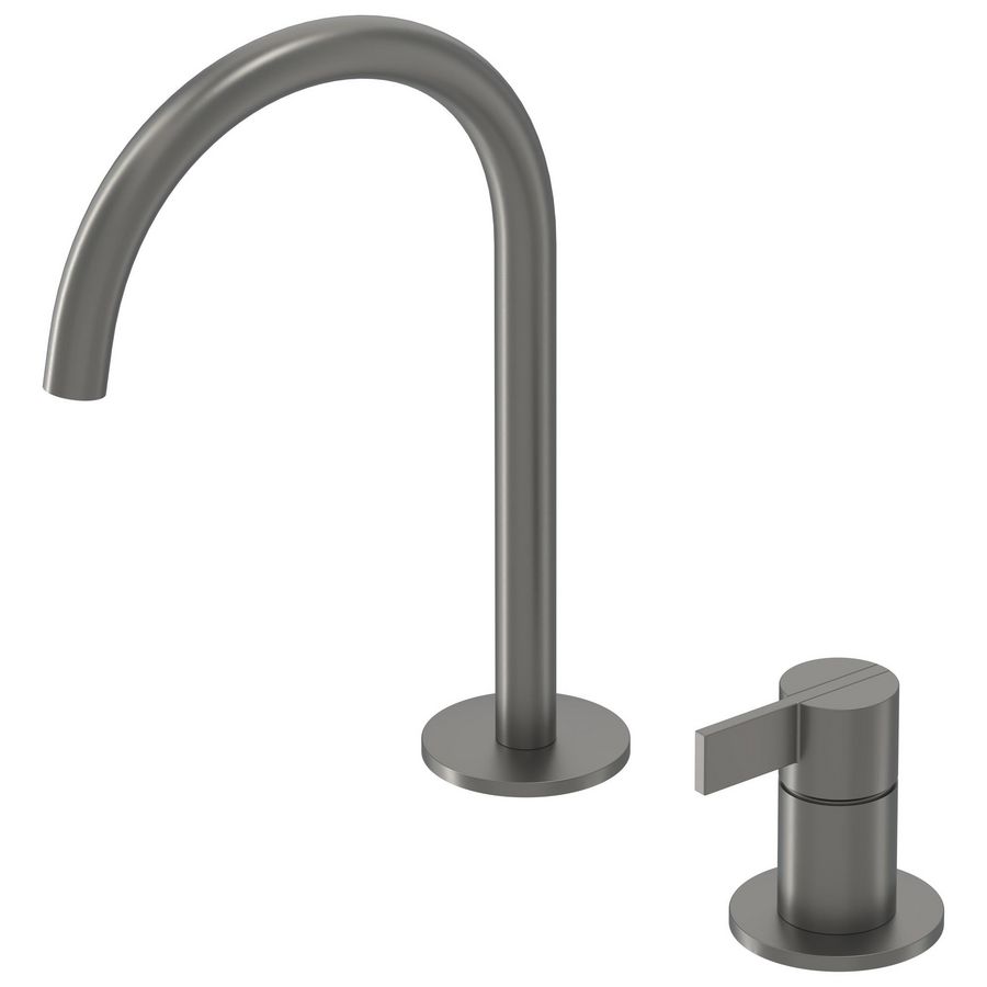 Wastafelmengkraan PACT 2-gats bladmontage uitloop geborsteld metal black PVD