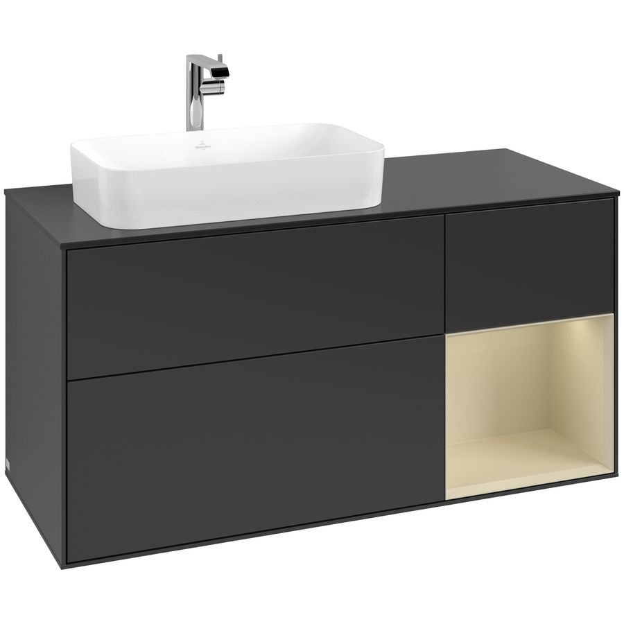 Wastafelonderkast Finion 1200x603x501mm Black Matt Lacquer G282HJPD