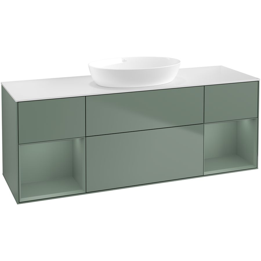 Wastafelonderkast Finion 1600x603x501mm Olive Matt Lacquer GD01GMGM