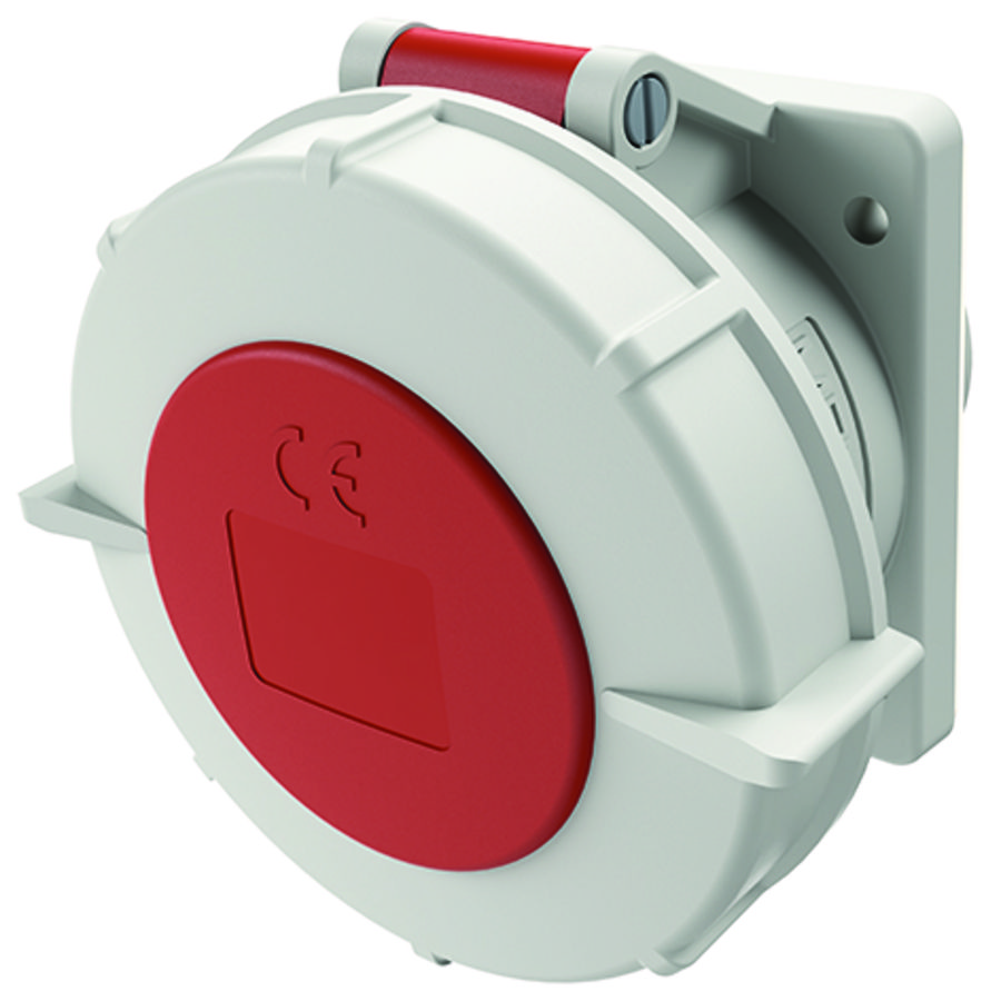 Inbouwwandcontactdoos 32A 7-polig  6H 400V IP67 HW/VN