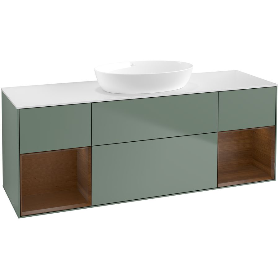 Wastafelonderkast Finion 1600x603x501mm Olive Matt Lacquer GD01GNGM