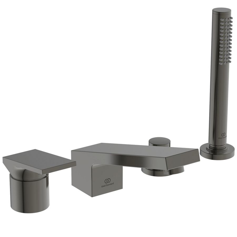 Badmengkraan 4-gats badrand m. uitloop magnetic grey Extra