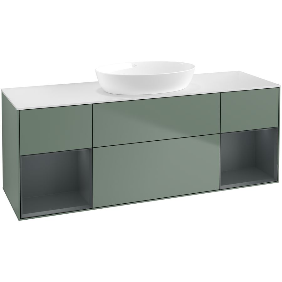 Wastafelonderkast Finion 1600x603x501mm Olive Matt Lacquer GD01HGGM