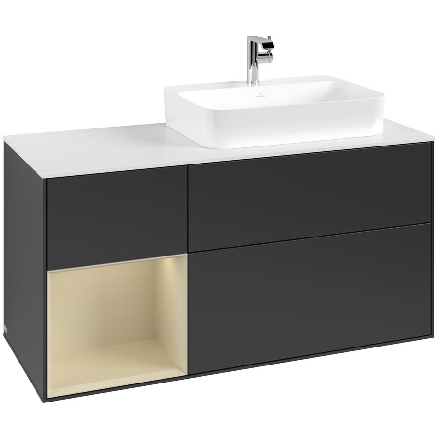 Wastafelonderkast Finion 1200x603x501mm Black Matt Lacquer G391HJPD