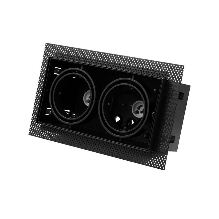 Inbouw/trimless armatuur 2x AR70 verstelbaar zwart