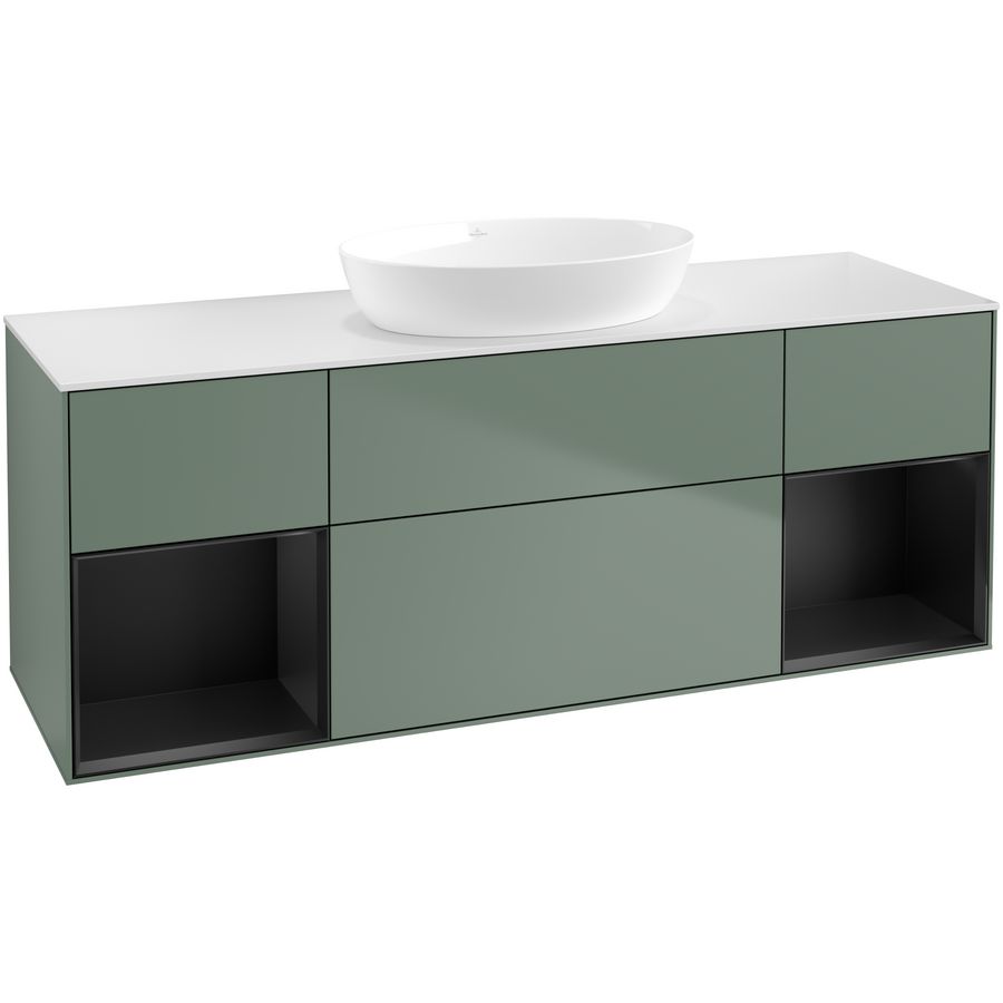 Wastafelonderkast Finion 1600x603x501mm Olive Matt Lacquer GD01PDGM