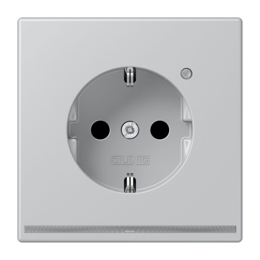 Wandcontactdoos LS-aluminium met LED en lichtsensor