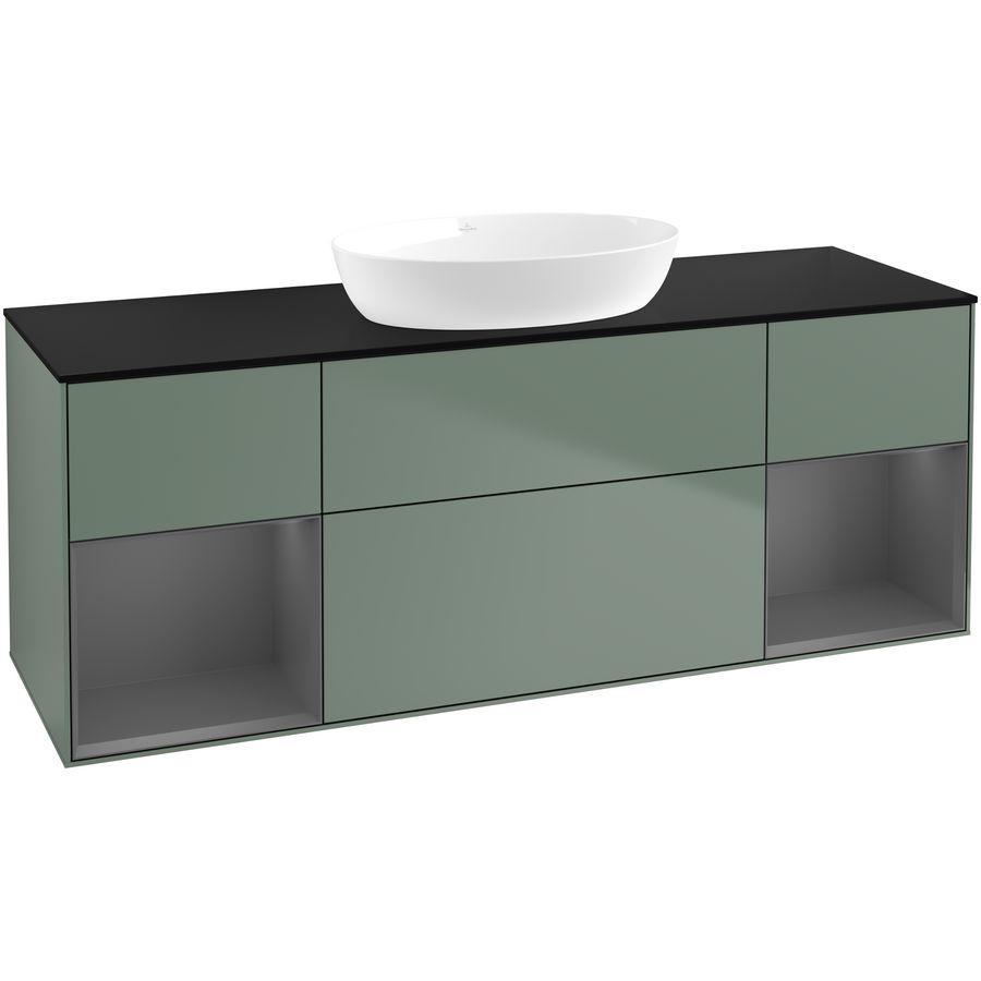 Wastafelonderkast Finion 1600x603x501mm Olive Matt Lacquer GD02GKGM