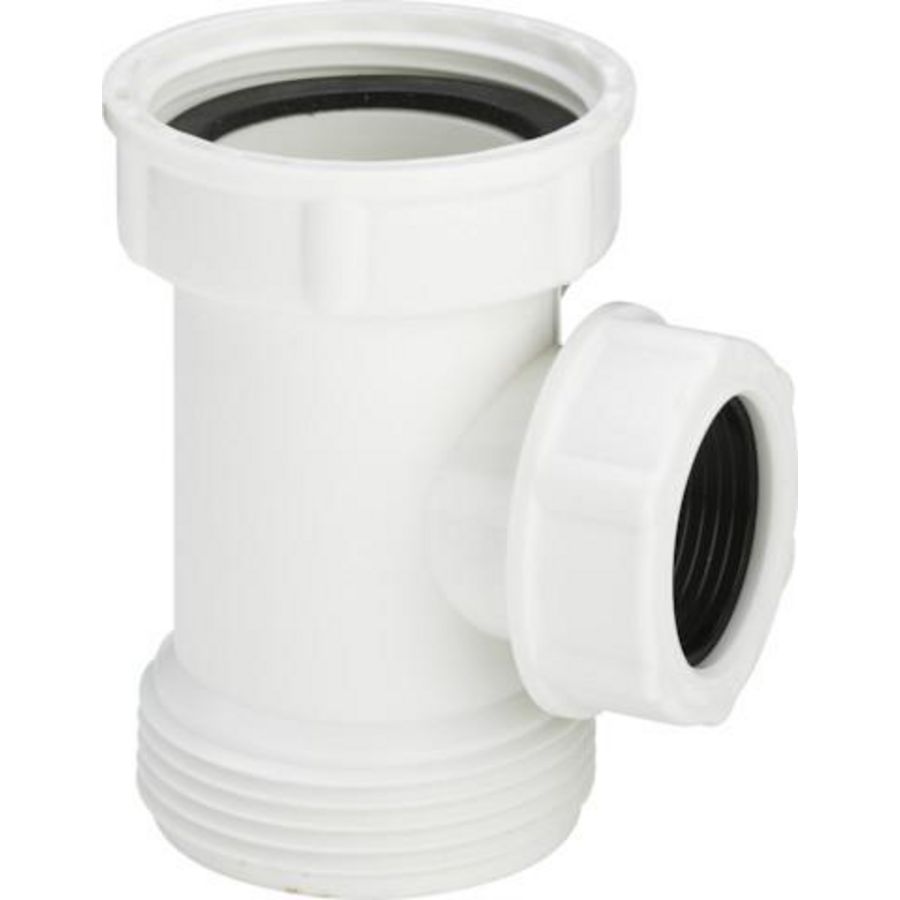 Tussenstuk 1 1/2x1 1/2x25 kunststof/wit