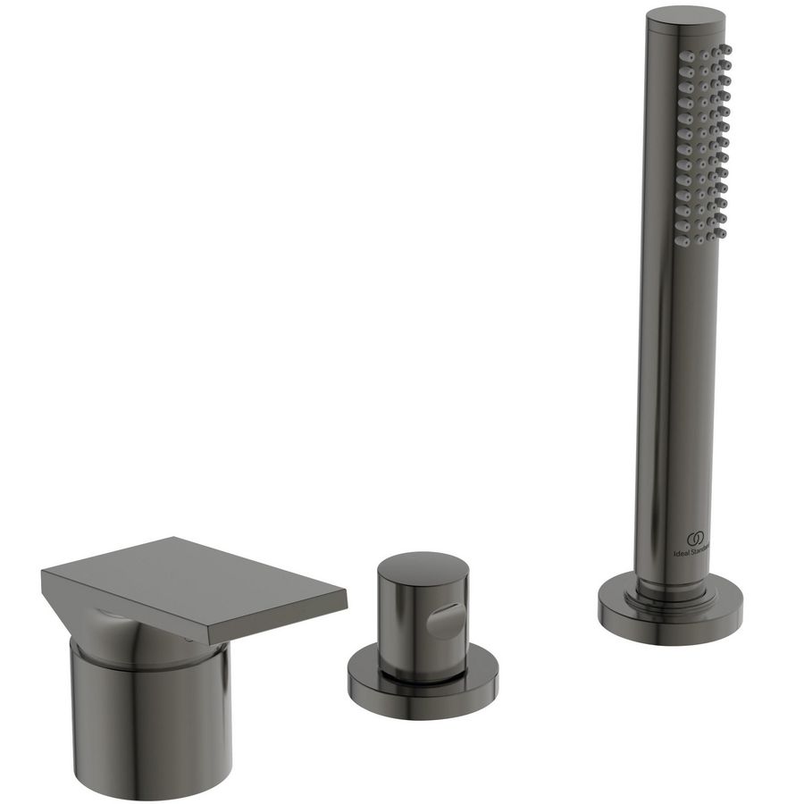 Badmengkraan 3-gats badrand z. uitloop magnetic grey Extra