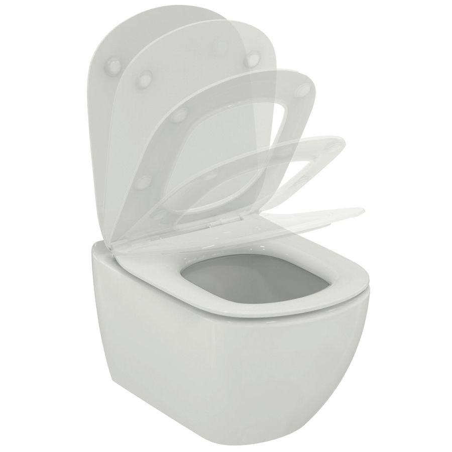 Wandcloset combipack TESI aquablade 535mm diepspoel wit incl. zitting dun softclose