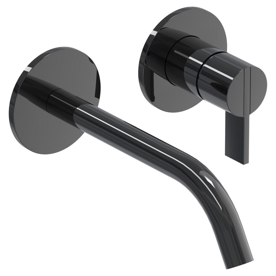 Wandmengkraan PACT afbouwdeel 2-gats zwart chroom