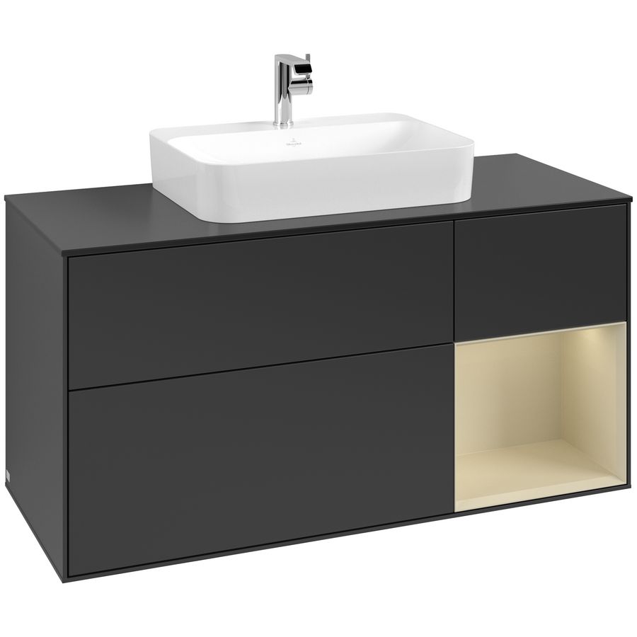 Wastafelonderkast Finion 1200x603x501mm Black Matt Lacquer G422HJPD