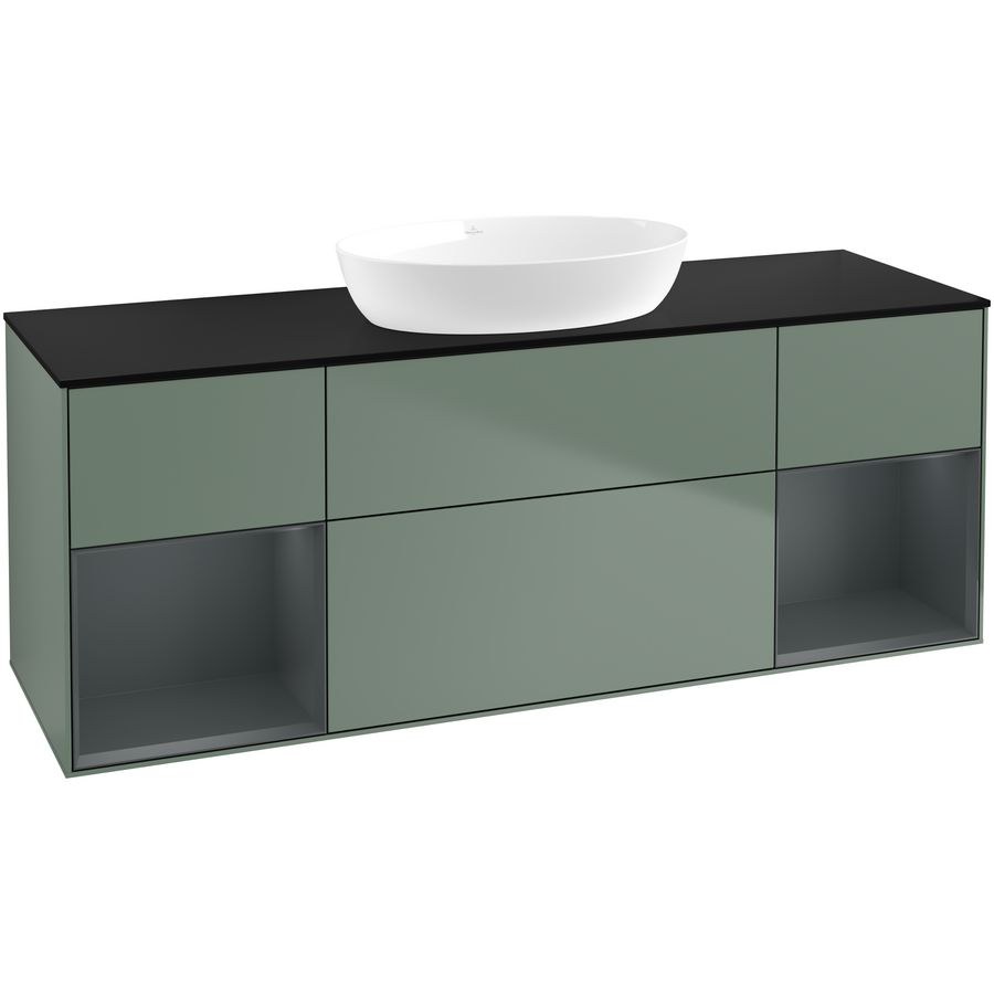 Wastafelonderkast Finion 1600x603x501mm Olive Matt Lacquer GD02HGGM