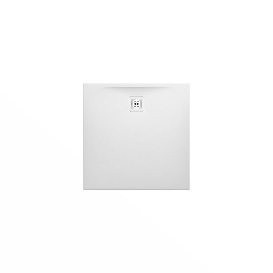 Douchevloer 900x900mm vierkant wit Marbond composiet afvoer aan zijde