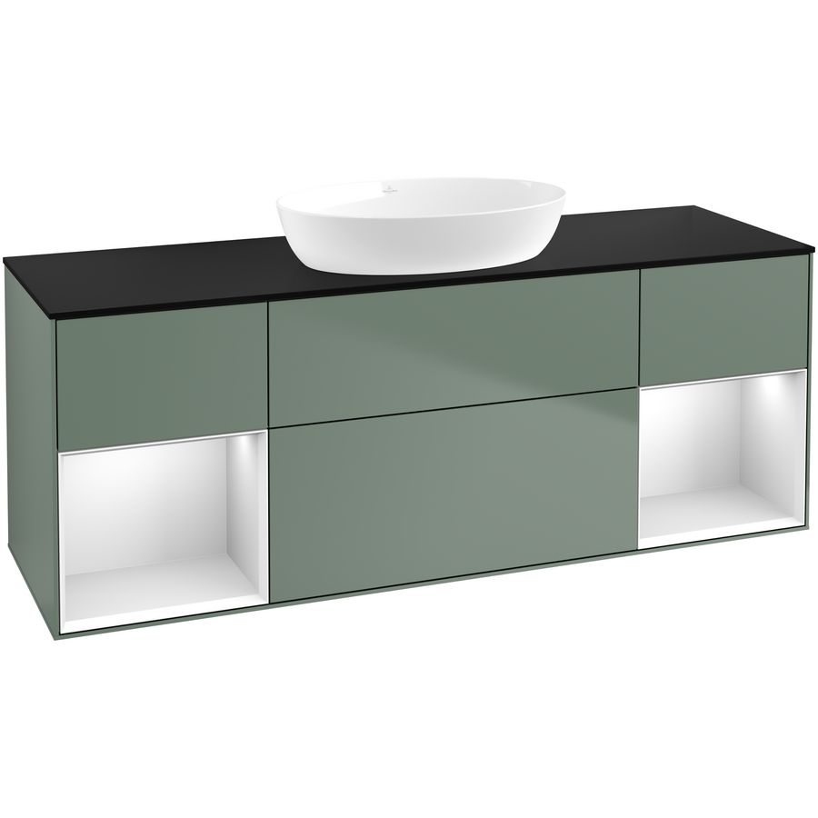 Wastafelonderkast Finion 1600x603x501mm Olive Matt Lacquer GD02MTGM