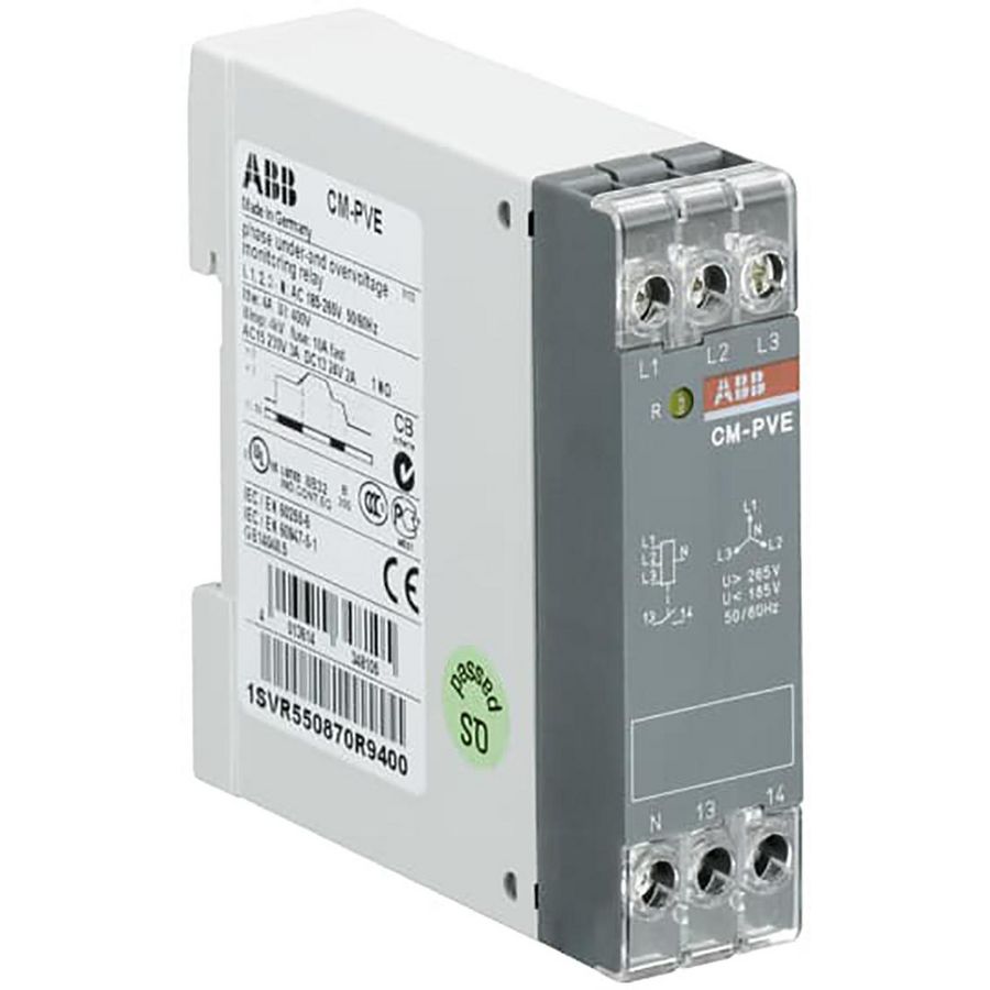 Spanningsmeetrelais w/neutraal mon. L1 2 3-n= 185-265VAC